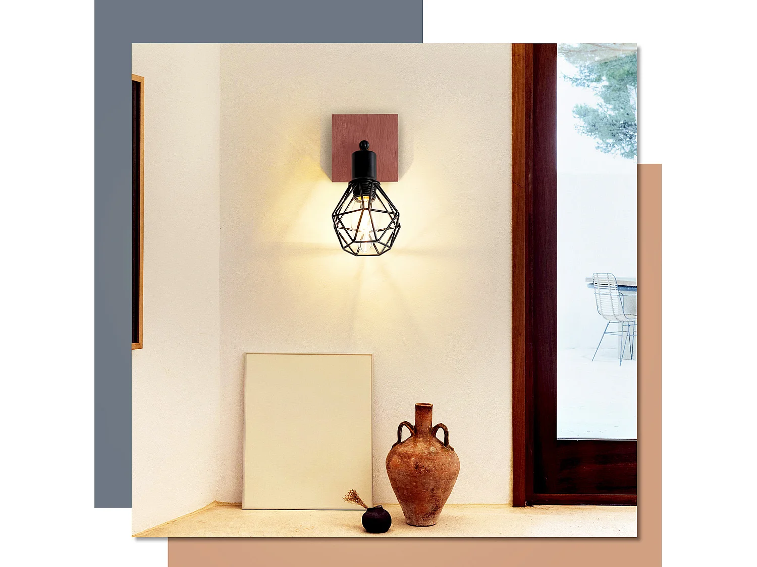 NETTLIFE Spot Plafondlamp Zwart Hout E14 Vintage Metaal Draaibaar 350°Max. 40 W voor hal, woonkamer, slaapkamer, keuken