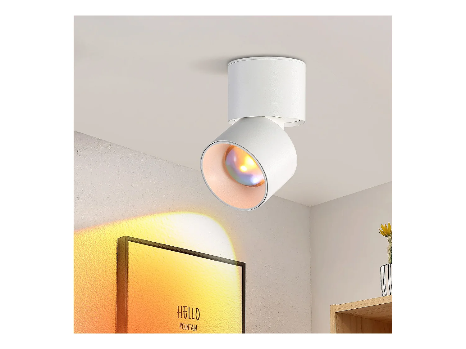 NETTLIFE Spot LED Lampe Coucher de Soleil Pivotant à 350° Chambre Moderne Intérieur pour Salon Escalier Chambre d'Enfant Couloir Salle à Manger