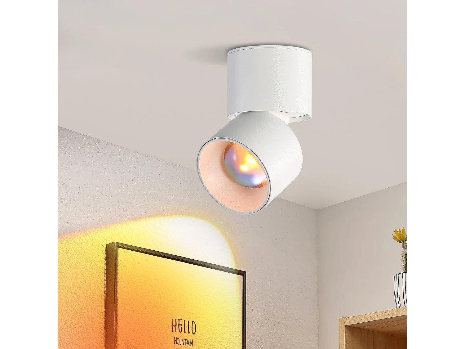 NETTLIFE Spot LED Lampe Coucher de Soleil Pivotant à 350° Chambre Moderne Intérieur pour Salon Escalier Chambre d'Enfant Couloir Salle à Manger