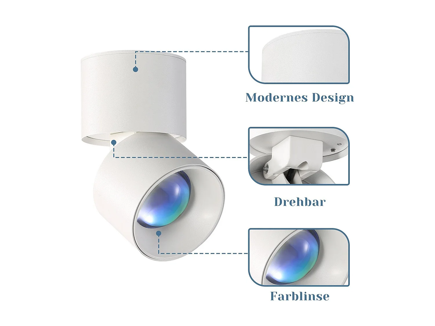 NETTLIFE Spot LED Lampe Coucher de Soleil Pivotant à 350° Chambre Moderne Intérieur pour Salon Escalier Chambre d'Enfant Couloir Salle à Manger