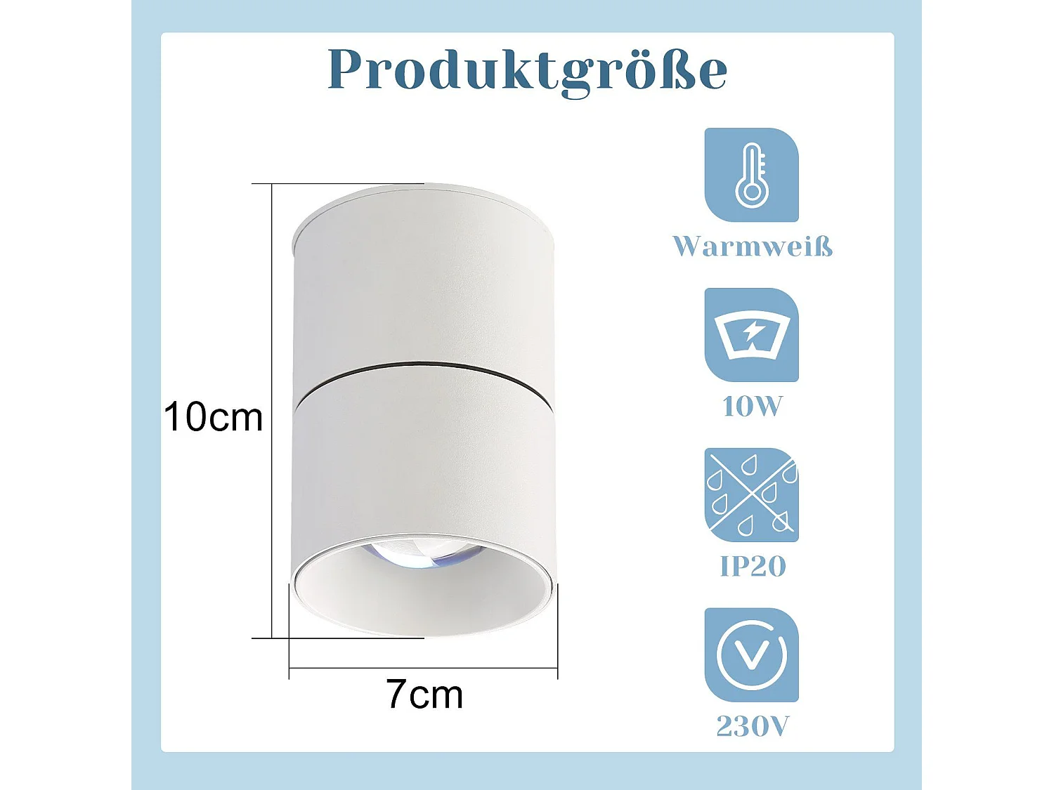 NETTLIFE Spot LED Lampe Coucher de Soleil Pivotant à 350° Chambre Moderne Intérieur pour Salon Escalier Chambre d'Enfant Couloir Salle à Manger
