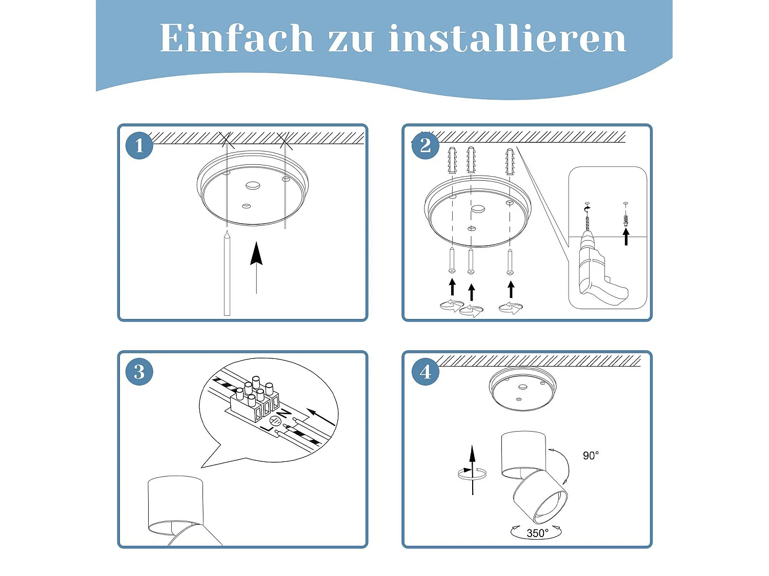 NETTLIFE Spot LED Lampe Coucher de Soleil Pivotant à 350° Chambre Moderne Intérieur pour Salon Escalier Chambre d'Enfant Couloir Salle à Manger