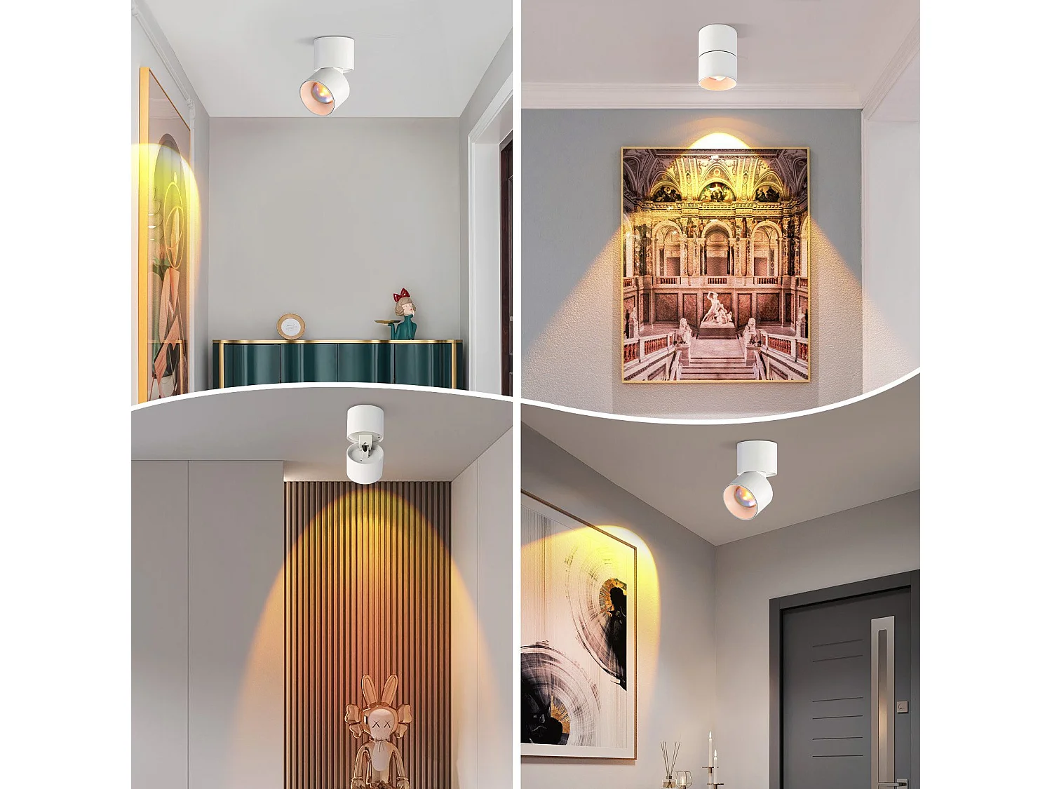 NETTLIFE Spot LED Lampe Coucher de Soleil Pivotant à 350° Chambre Moderne Intérieur pour Salon Escalier Chambre d'Enfant Couloir Salle à Manger