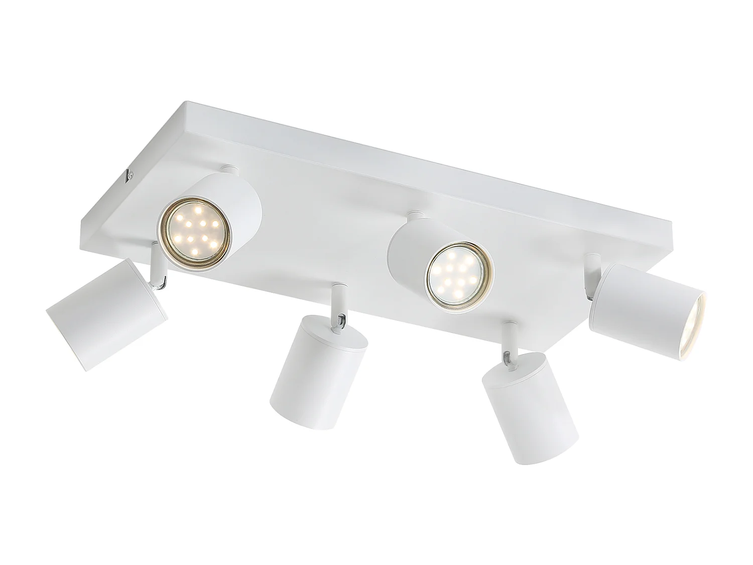 NETTLIFE Plafonnier 6 spots GU10 blanc orientables à 330° mural industriel moderne pour salon chambre cuisine sans ampoule