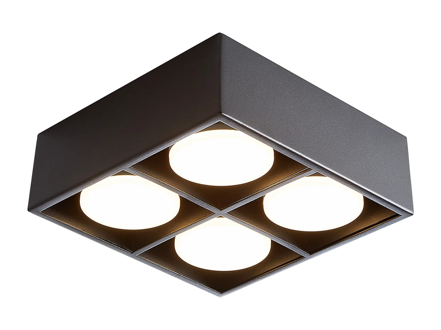 NETTLIFE 4 Focos LED de Techo de Superficie Regulables Blanco Cálido GX53 4x5W Cuadrados Modernos para Salón Cocina Comedor Oficina Pasillo