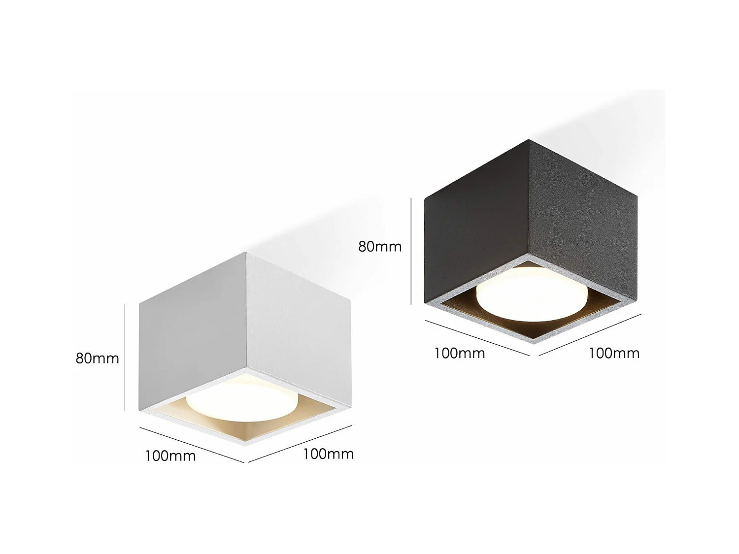 NETTLIFE LED Strahler Deckenleuchten Schwarz GX53 MAX.5W Eckig Schwenkbar Strahler für Küche Wohnzimmer Esszimmer Flur