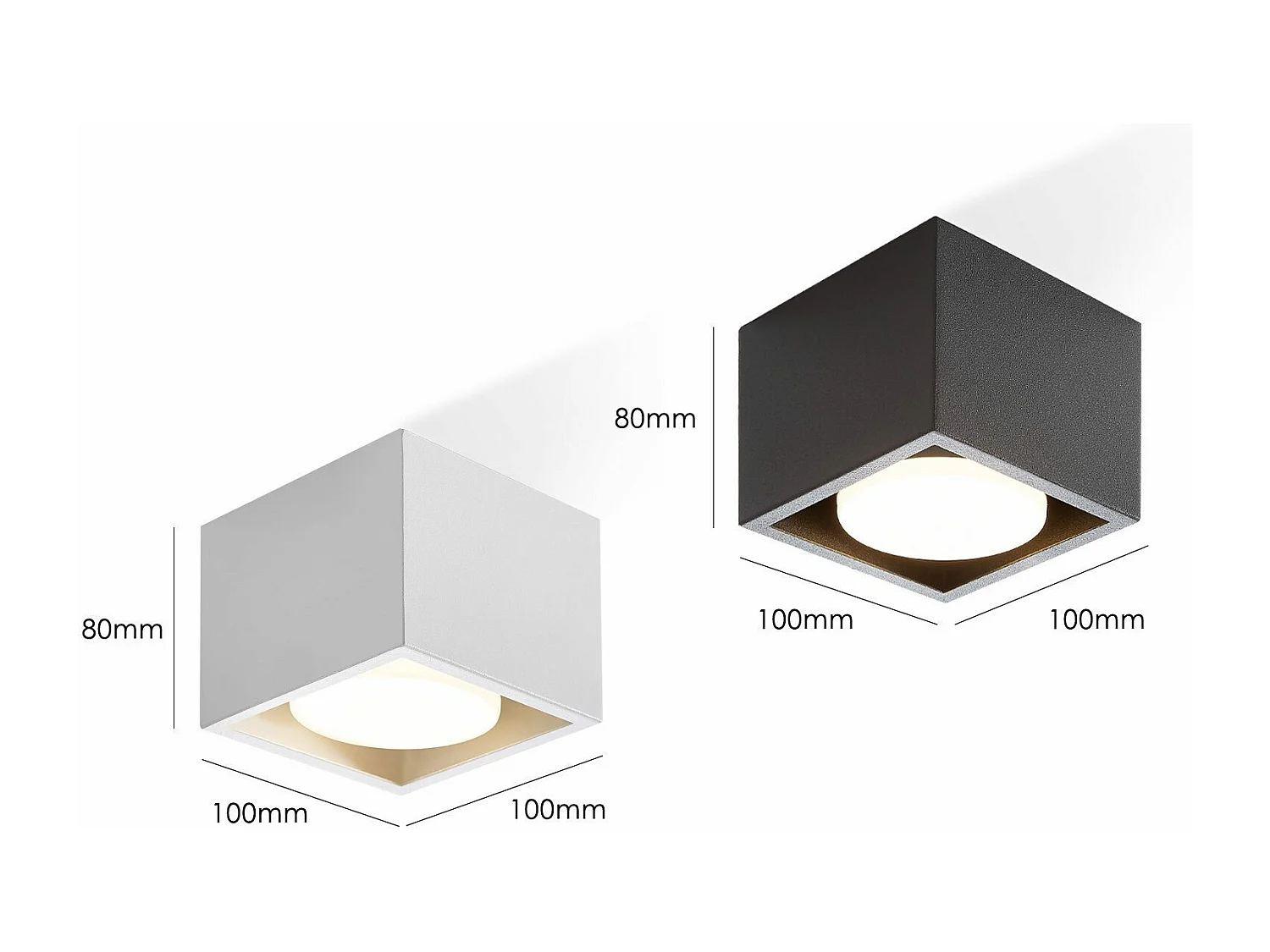 NETTLIFE Spot LED Luces de techo Negro GX53 MAX.5W Foco giratorio cuadrado para cocina Sala Comedor Pasillo
