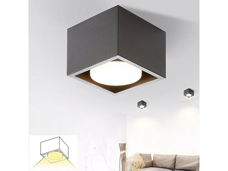 NETTLIFE LED Strahler Deckenleuchten Schwarz GX53 MAX.5W Eckig Schwenkbar Strahler für Küche Wohnzimmer Esszimmer Flur