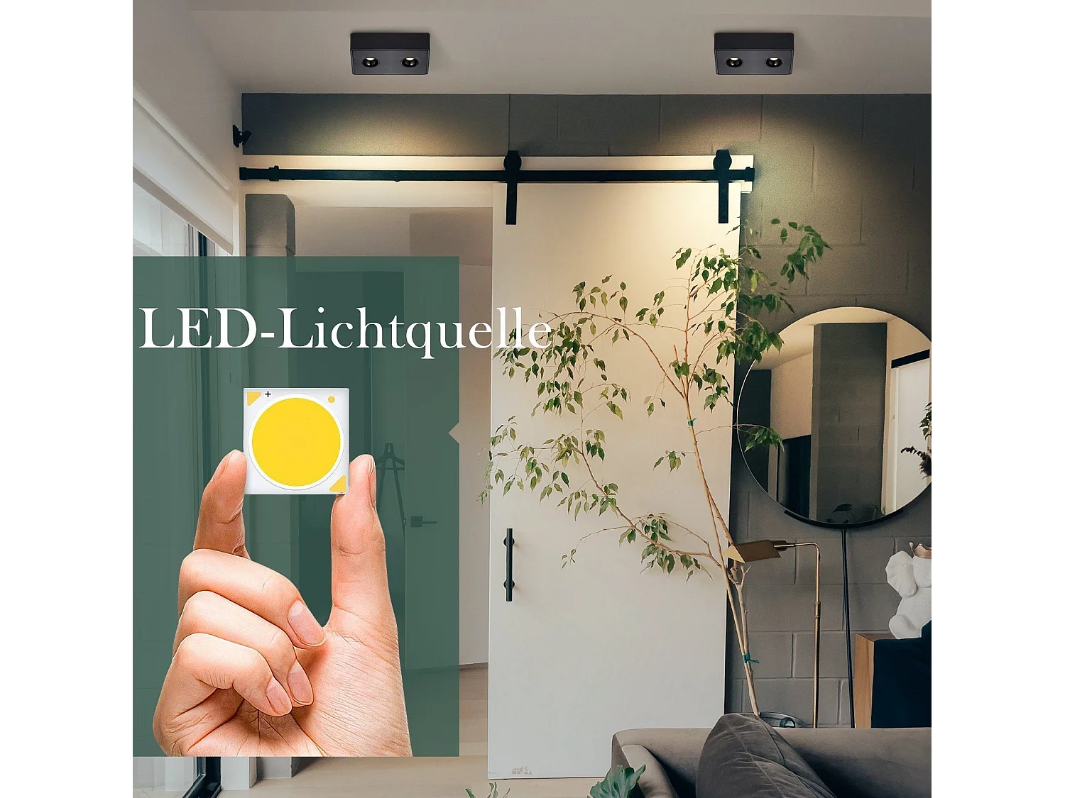 NETTLIFE 2 Spots de plafond LED en saillie noir 11W carrés blanc chaud pour salon couloir chambre salle à manger cuisine restaurant