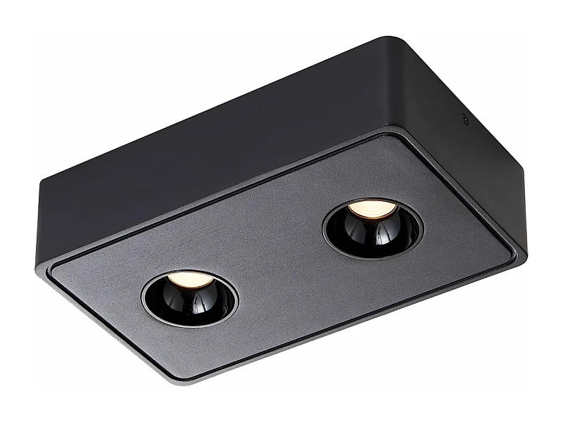 NETTLIFE 2 reflektory sufitowe LED czarne 11W kwadratowe ciepłe białe do salonu przedpokój sypialnia jadalnia kuchnia restauracja