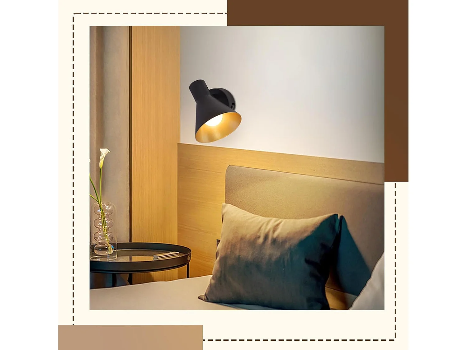 NETTLIFE Reflektory E14 Czarny Retro Obrotowy 330° Metalowy reflektor ścienny Przedpokój Lampa do sypialni Salon Schody