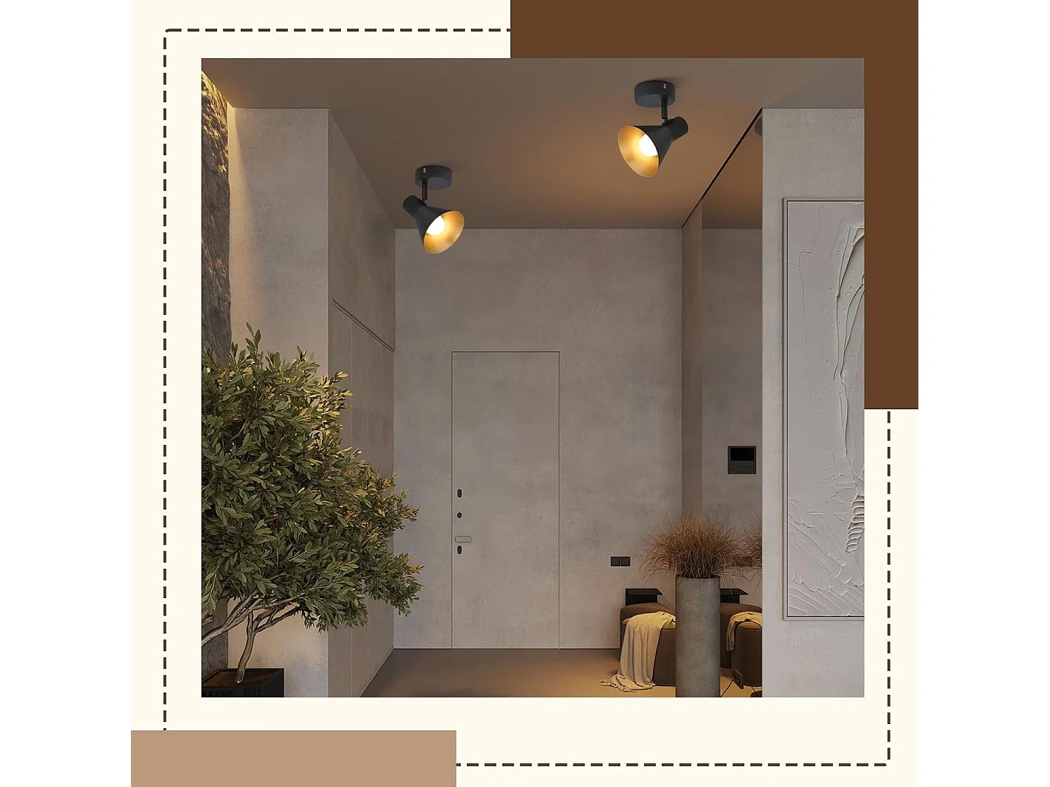 NETTLIFE Strahler E14 Schwarz Retro Schwenkbar 330° Metall Wandstrahler Flurlampe für Schlafzimmer Wohnzimmer Treppenhaus