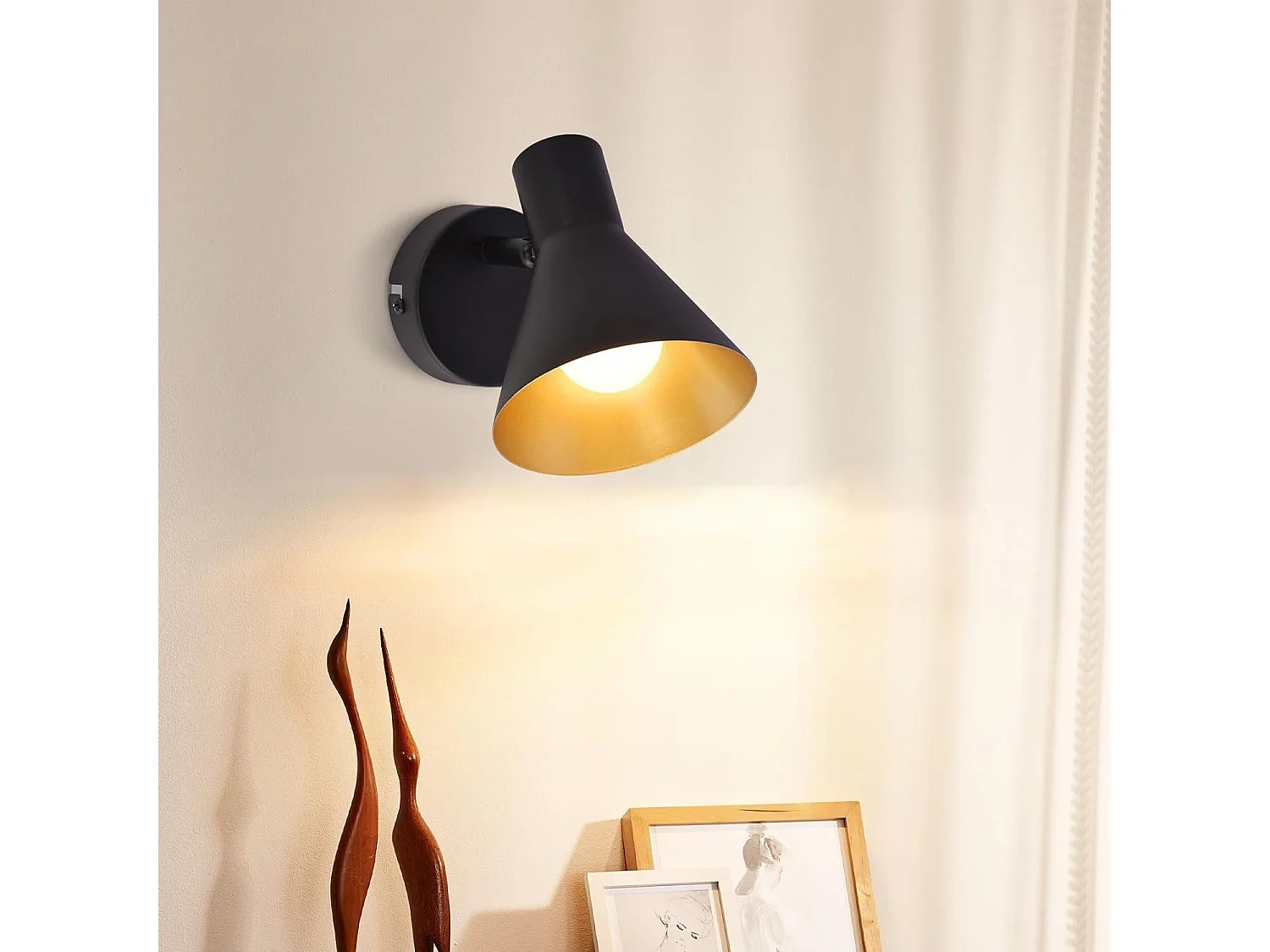 NETTLIFE Strahler E14 Schwarz Retro Schwenkbar 330° Metall Wandstrahler Flurlampe für Schlafzimmer Wohnzimmer Treppenhaus