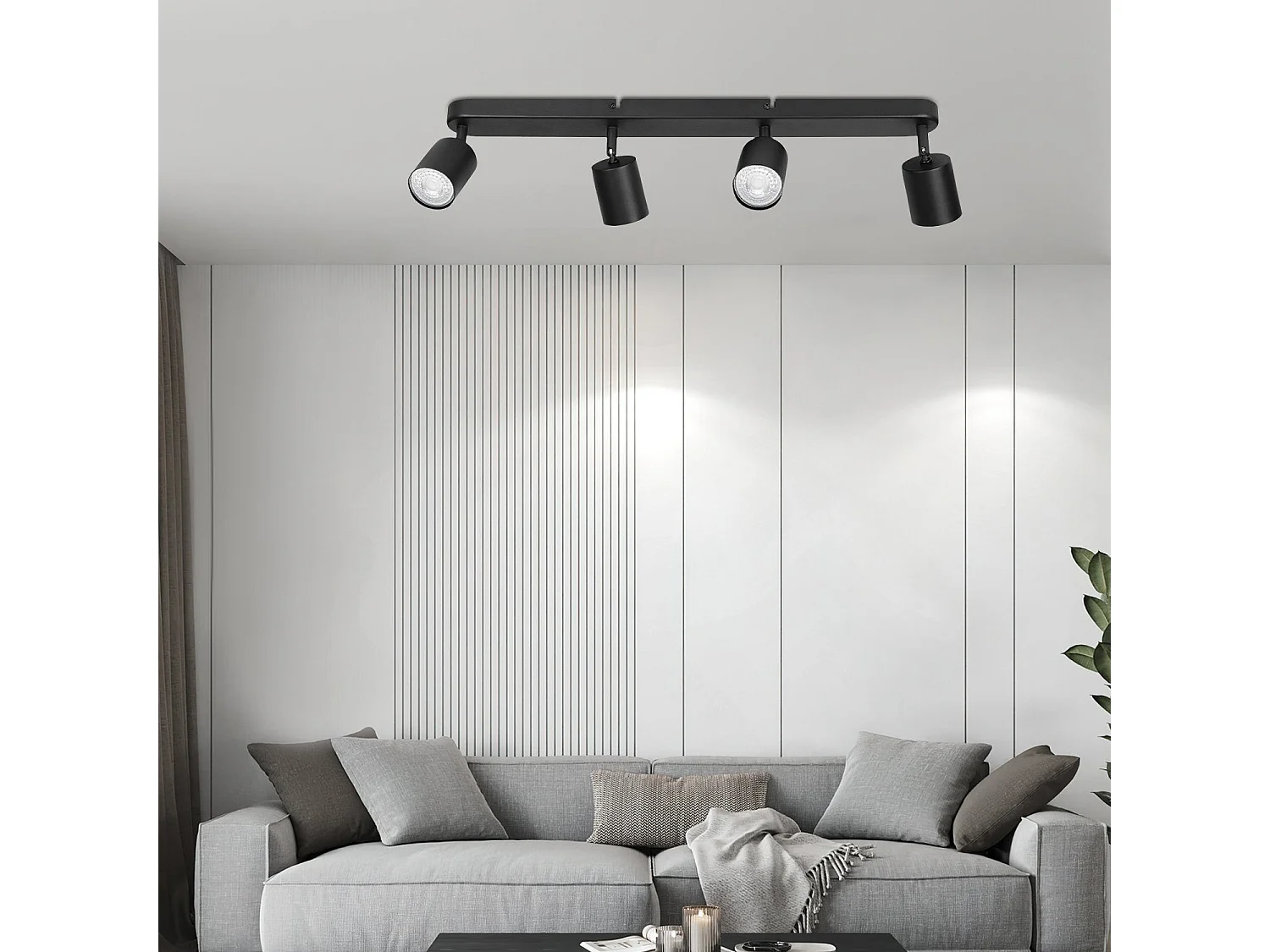 NETTLIFE 4 Strahler GU10 Max.25w Schwarz LED Deckenleuchte Wohnzimmer 350° Verstellbar Strahler für Flur Schlafzimmer Küche Esszimmer Esstisch