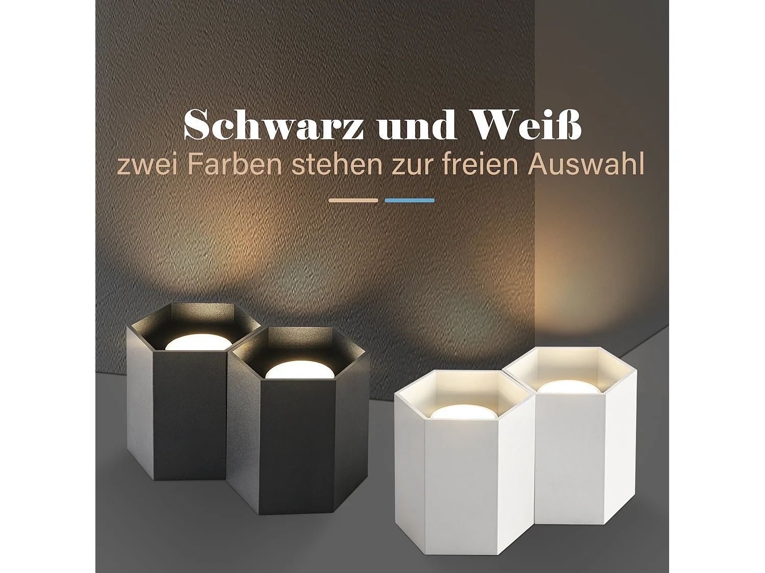 NETTLIFE Deckenstrahler mit GU10-Aufbaumontage, hell, für Café, Küche, Esszimmer, Deckenleuchte, ohne Leuchtmittel, 2 Stück, schwarz