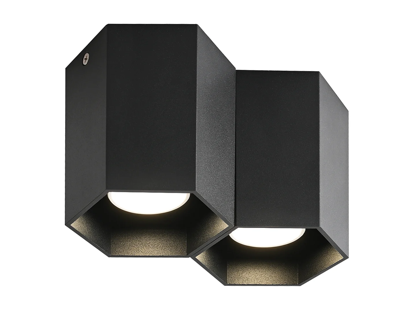 NETTLIFE 2 spots de plafond en saillie noir GU10 lumineux pour café cuisine salle à manger plafonnier sans ampoule