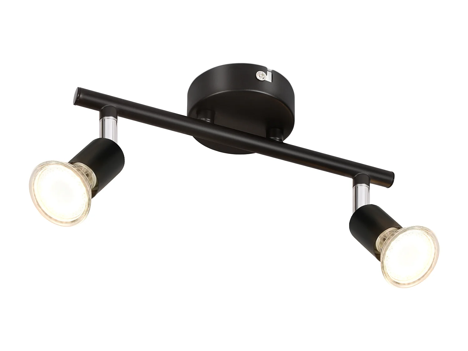 NETTLIFE 2 spots de plafond plafonnier noir LED pivotants à 330° GU10, faisceau mural pour couloir chambre salon