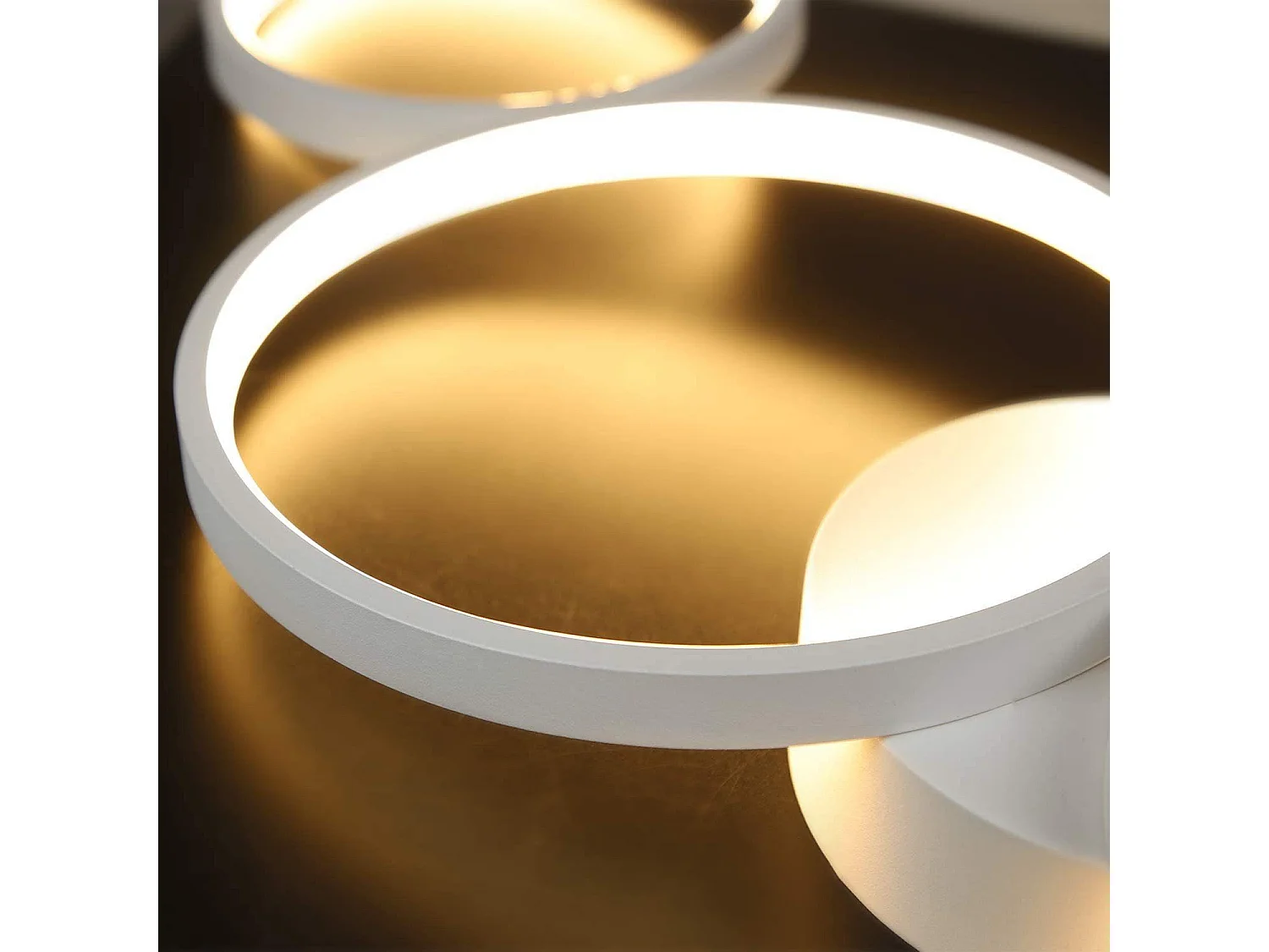 NETTLIFE Plafondlamp LED 88cm Wit 3000K Warm wit Licht 37W Plafondverlichting modern Ring Design 4-Lichts voor Slaapkamer | Woonkamer | Kantoor | Keuken