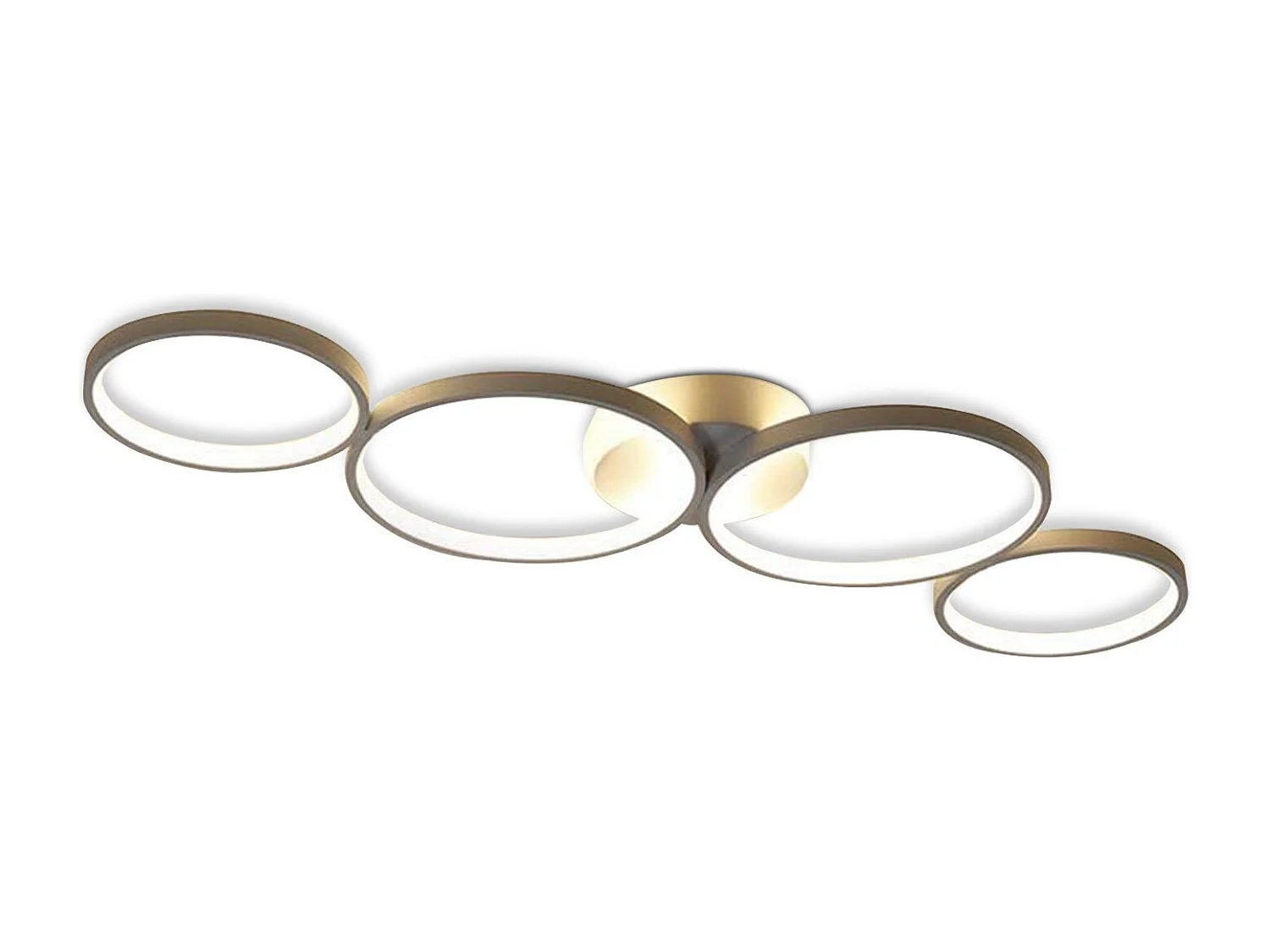 NETTLIFE Plafonnier LED Rond Moderne Blanc Chaud 3000K Anneau 37W Blanc 89cm Lampe de Bureau pour Chambre Salon Couloir Bureau