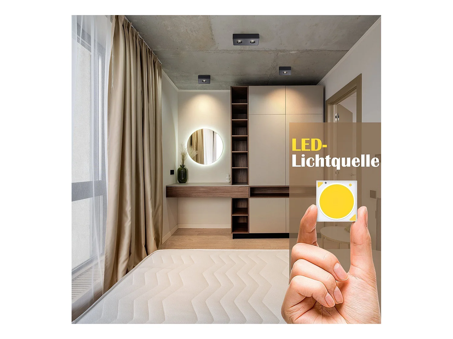 NETTLIFE Spot de Plafond LED noir 7W en saillie angulaire blanc chaud petit plafonnier pour salon couloir chambre salle à manger cuisine restaurant