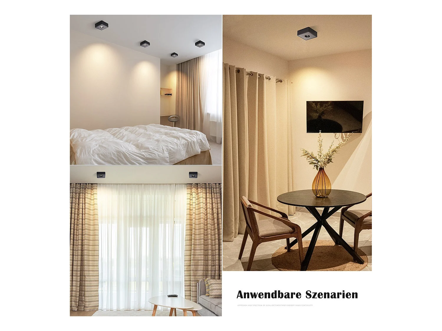 NETTLIFE Spot de Plafond LED noir 7W en saillie angulaire blanc chaud petit plafonnier pour salon couloir chambre salle à manger cuisine restaurant