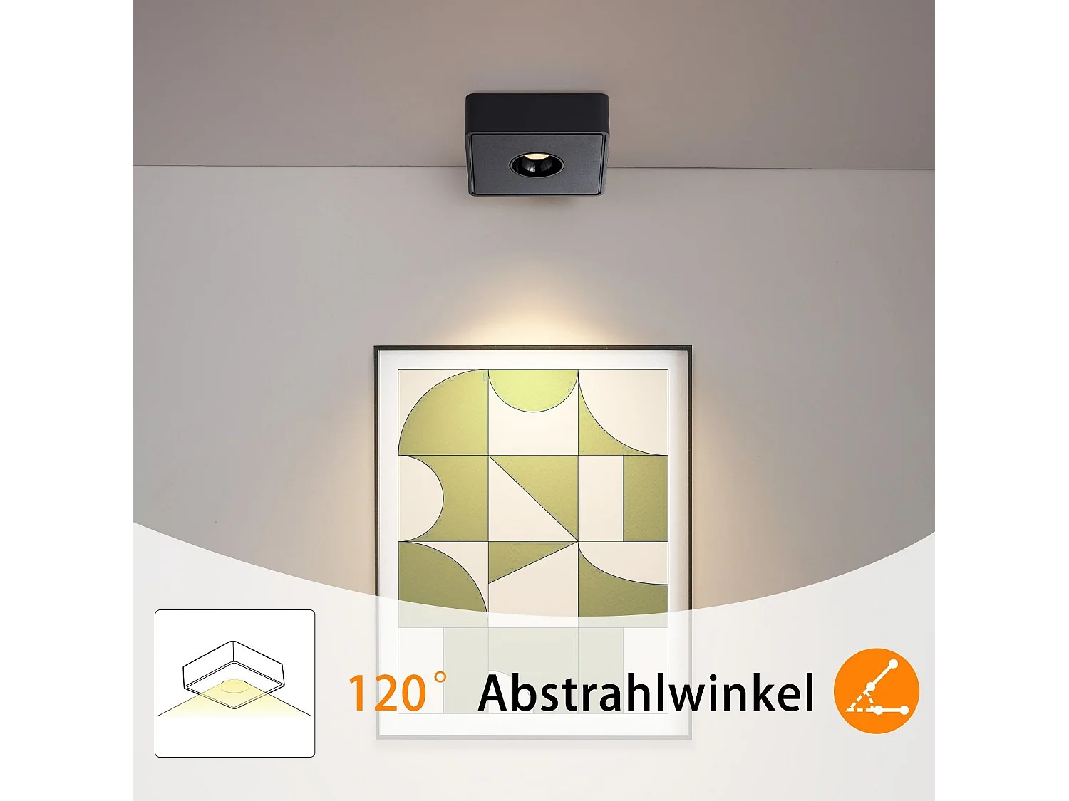 NETTLIFE Opbouwspot LED 1-Lichts vierkant zwart 7W Moderne Plafondlamp 3000K Warm Wit Licht Metaal Plafondspot voor Keuken | Slaapkamer | Hal | WoonkamerL 13.2cm