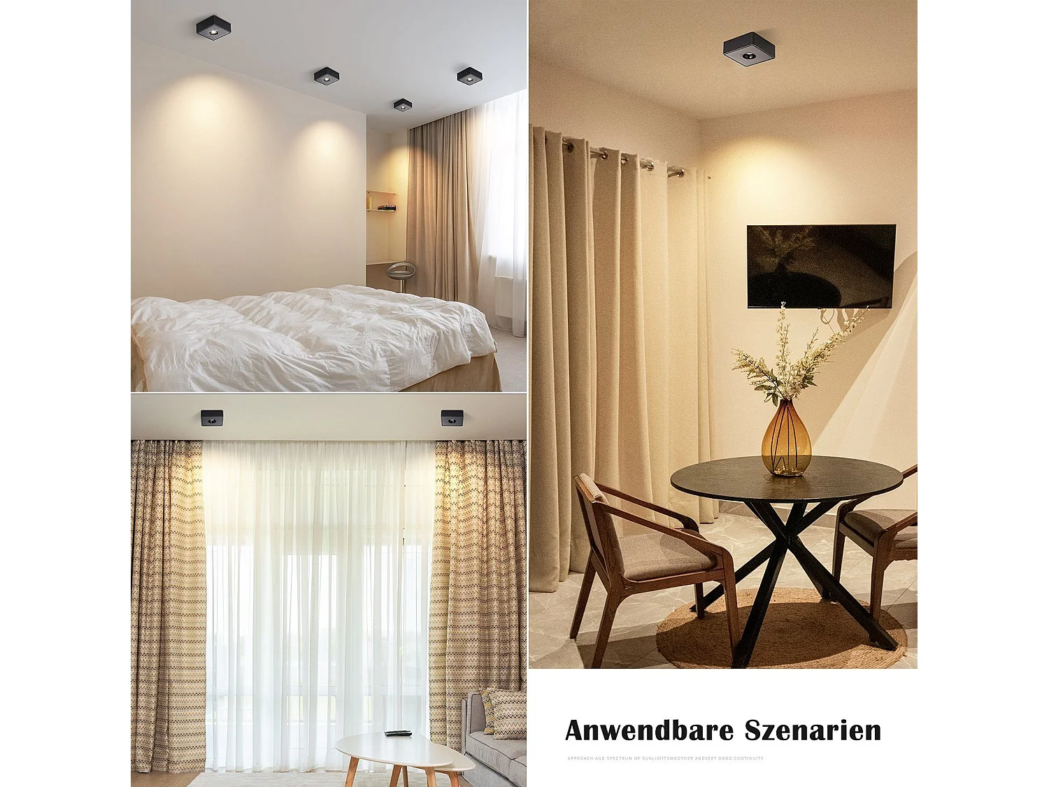 NETTLIFE Spot de Plafond LED noir 7W en saillie angulaire blanc chaud petit plafonnier pour salon couloir chambre salle à manger cuisine restaurant