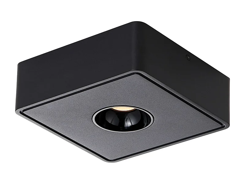 NETTLIFE Spot de Plafond LED noir 7W en saillie angulaire blanc chaud petit plafonnier pour salon couloir chambre salle à manger cuisine restaurant