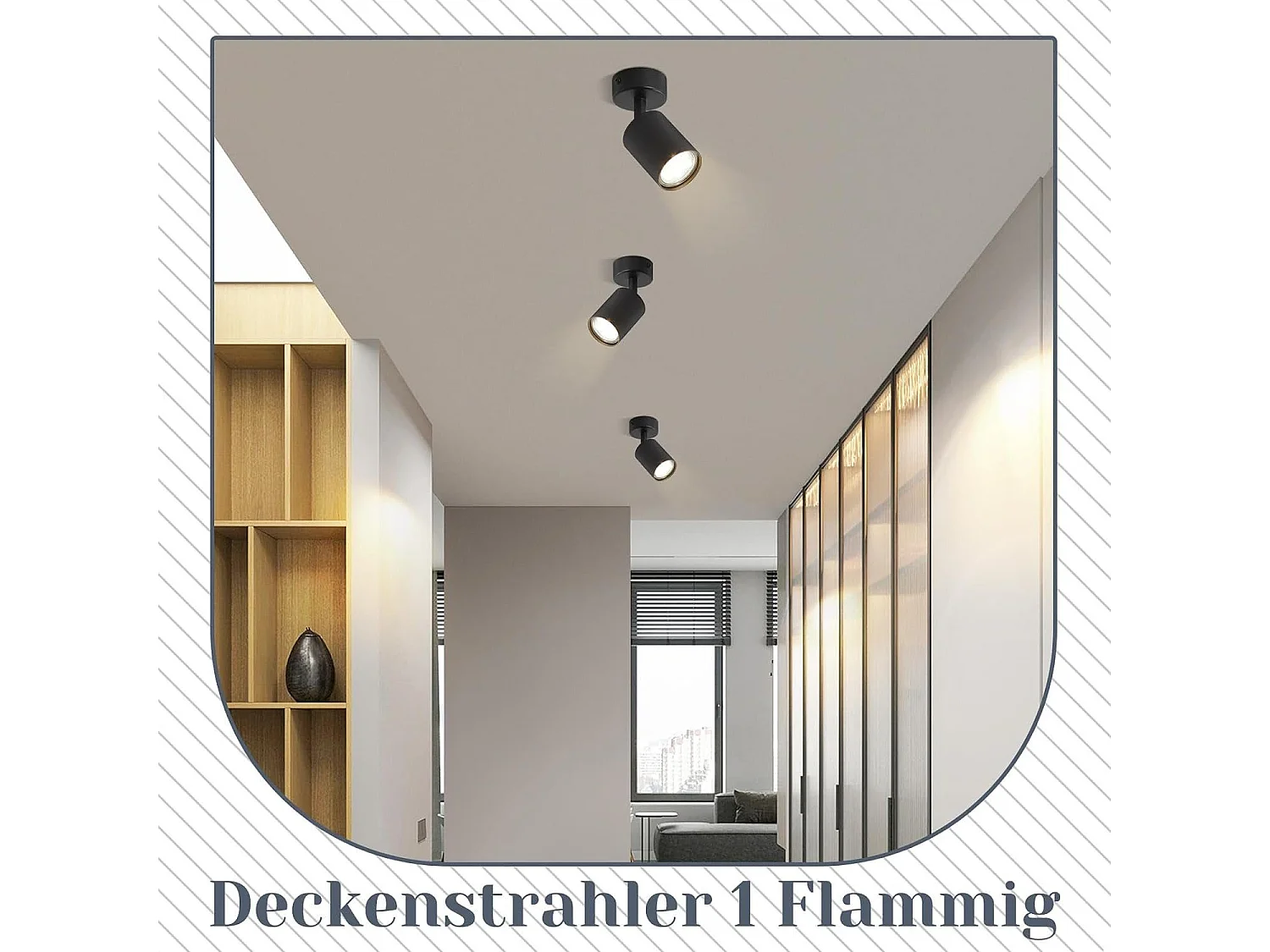 NETTLIFE Spot LED Noir GU10 330°Pivotant Lampe de Couloir Moderne Applique Murale Industrielle pour Salon Chambre Cuisine