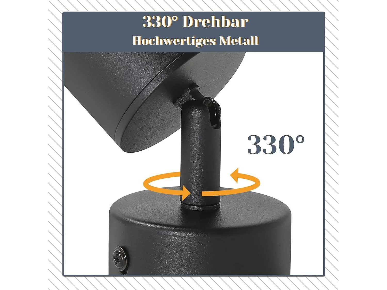 NETTLIFE Spot LED Noir GU10 330°Pivotant Lampe de Couloir Moderne Applique Murale Industrielle pour Salon Chambre Cuisine