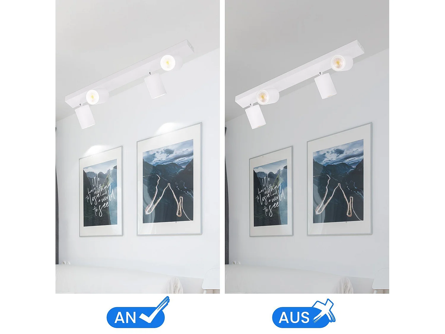 NETTLIFE Spot Max.25w GU10 Czarna lampa sufitowa LED Nowoczesna lampa do przedpokoju 350° Obrotowa przemysłowa kinkiet do salonu Sypialnia kuchnia