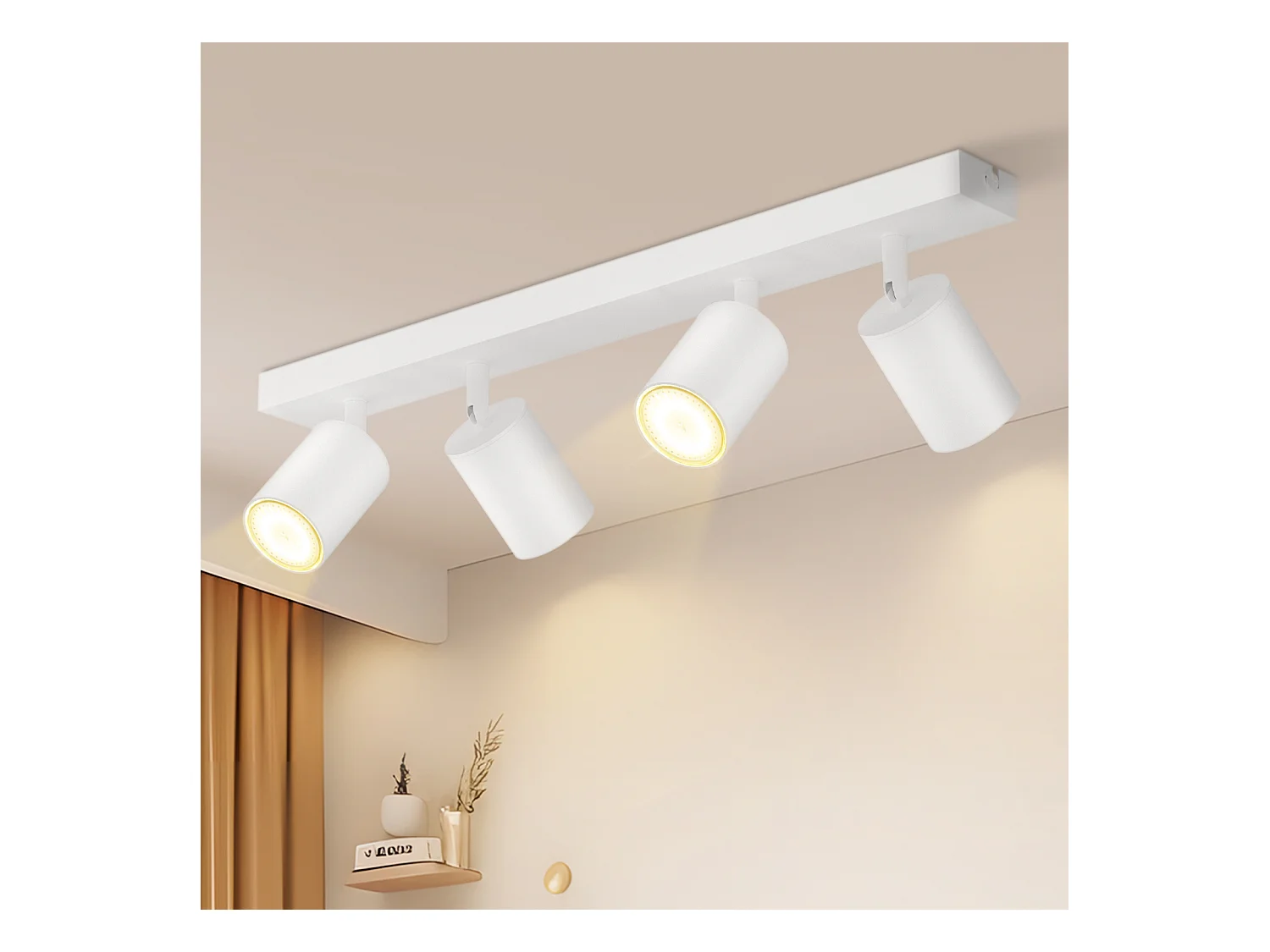 NETTLIFE Spot Max.25w GU10 Plafonnier LED Lampe de Couloir Moderne Pivotante à 350° Murale Industrielle pour Salon Chambre Cuisine