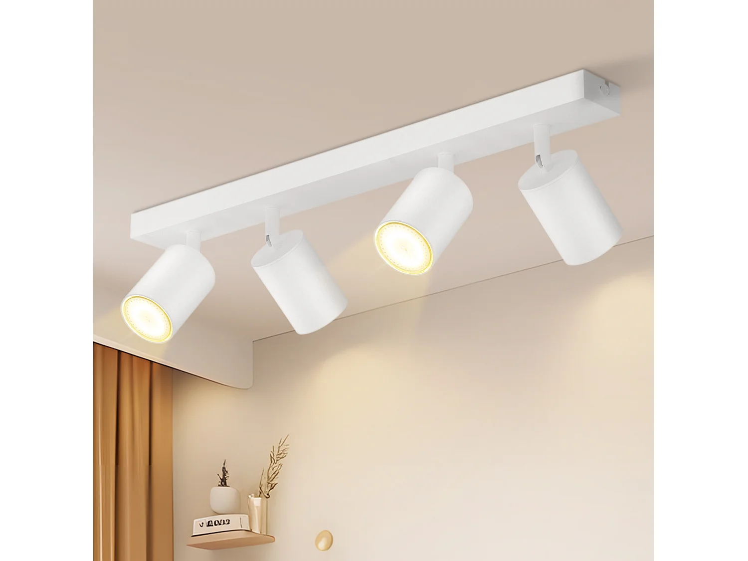 NETTLIFE Spot Max.25w GU10 Plafonnier LED Lampe de Couloir Moderne Pivotante à 350° Murale Industrielle pour Salon Chambre Cuisine