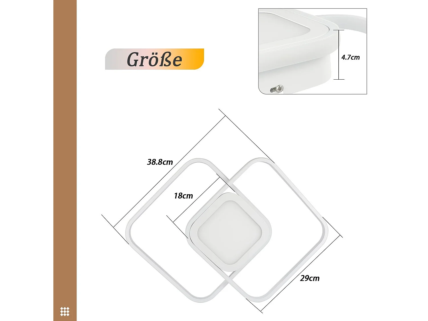 NETTLIFE Plafonnier LED 48W Métal Blanc Dimmable Moderne avec Télécommande pour Chambre Salon Cuisine Salle à Manger