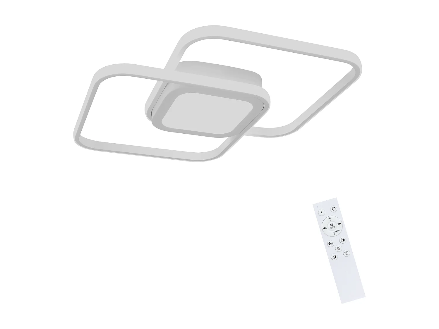 NETTLIFE Plafonnier LED 48W Métal Blanc Dimmable Moderne avec Télécommande pour Chambre Salon Cuisine Salle à Manger