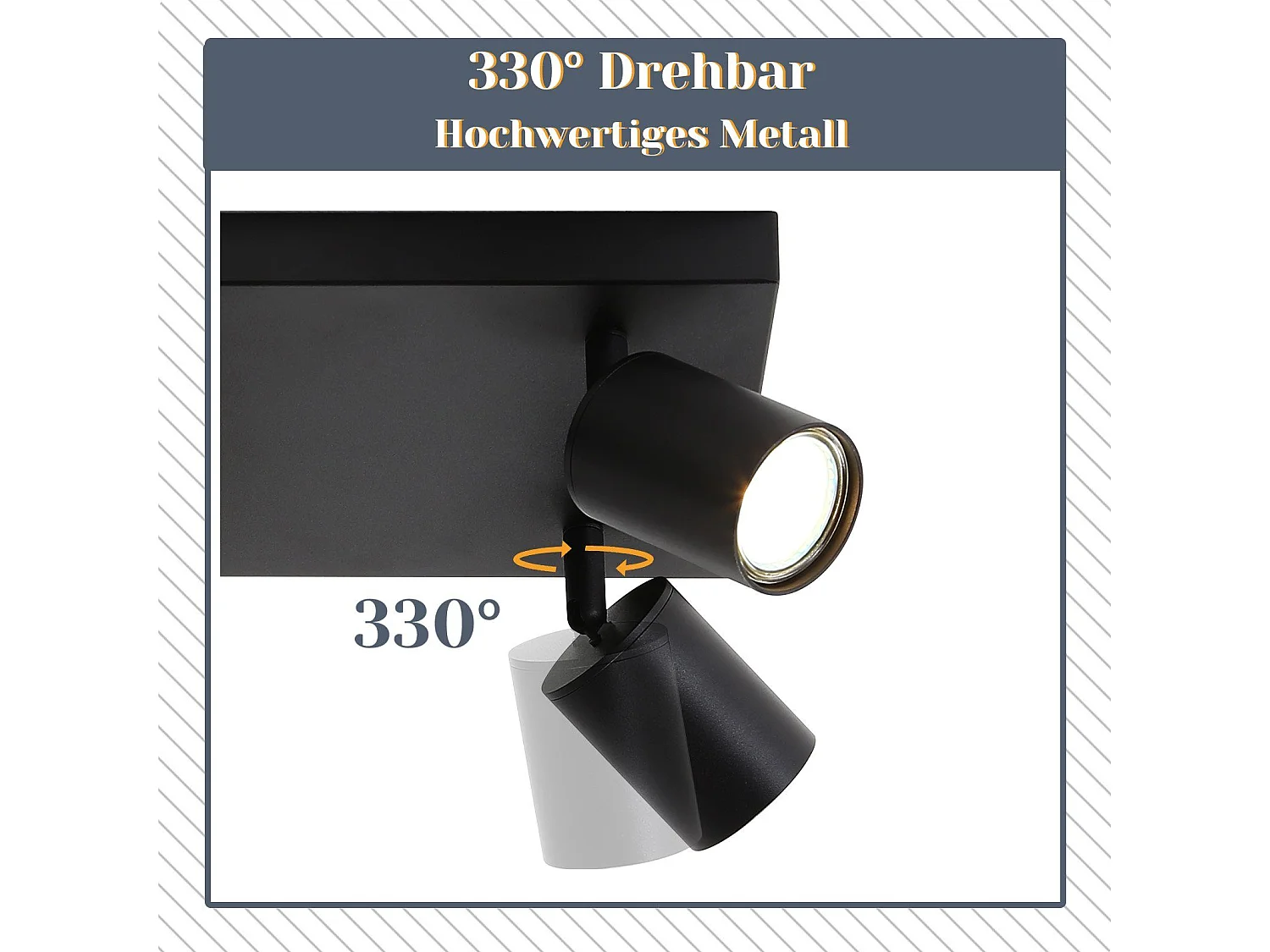 NETTLIFE Deckenleuchte 6 schwarze GU10 Spots 330° verstellbar Moderne Industrielle Wandleuchte für Wohnzimmer Schlafzimmer Küche ohne Leuchtmittel