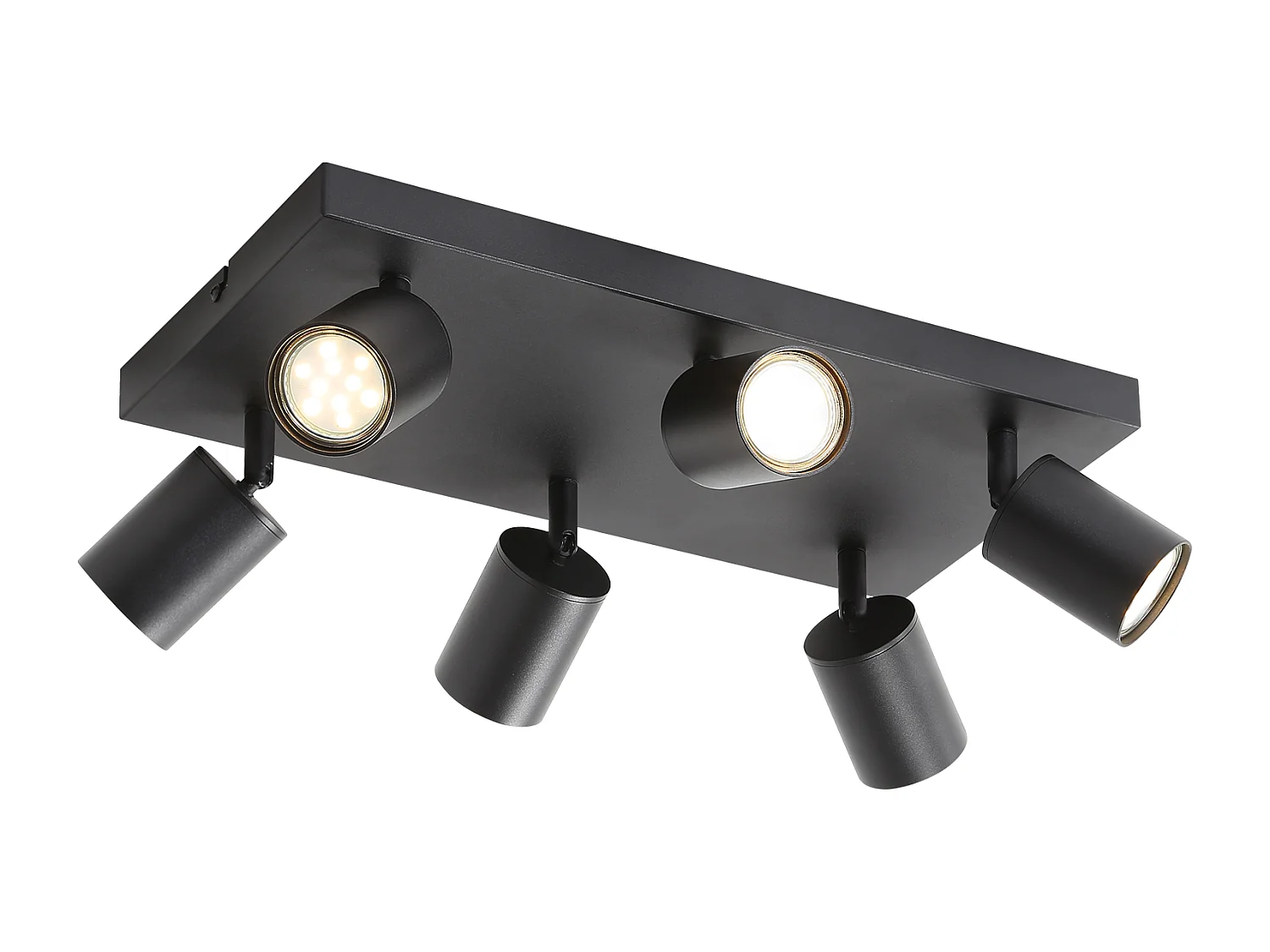 NETTLIFE Plafonnier 6 spots GU10 noir orientables à 330° mural industriel moderne pour salon chambre cuisine sans ampoule