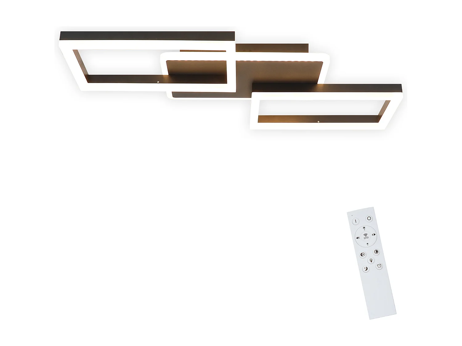 NETTLIFE Plafondlamp LED – Zwart – vierkant - 3-Lichts - 3000K Warm wit Licht - Moderne Plafondverlichting – Metaal - voor Woonkamer | Slaapkamer | Gang - 48W