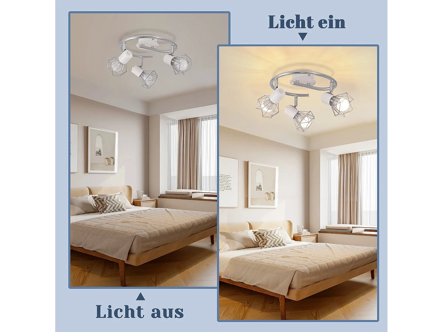 NETTLIFE 3 Spots de Plafond E14 Rond Industriel Rétro Pivotant en Métal Blanc pour Salon Étude Couloir Cuisine Ampoules Max. 25W