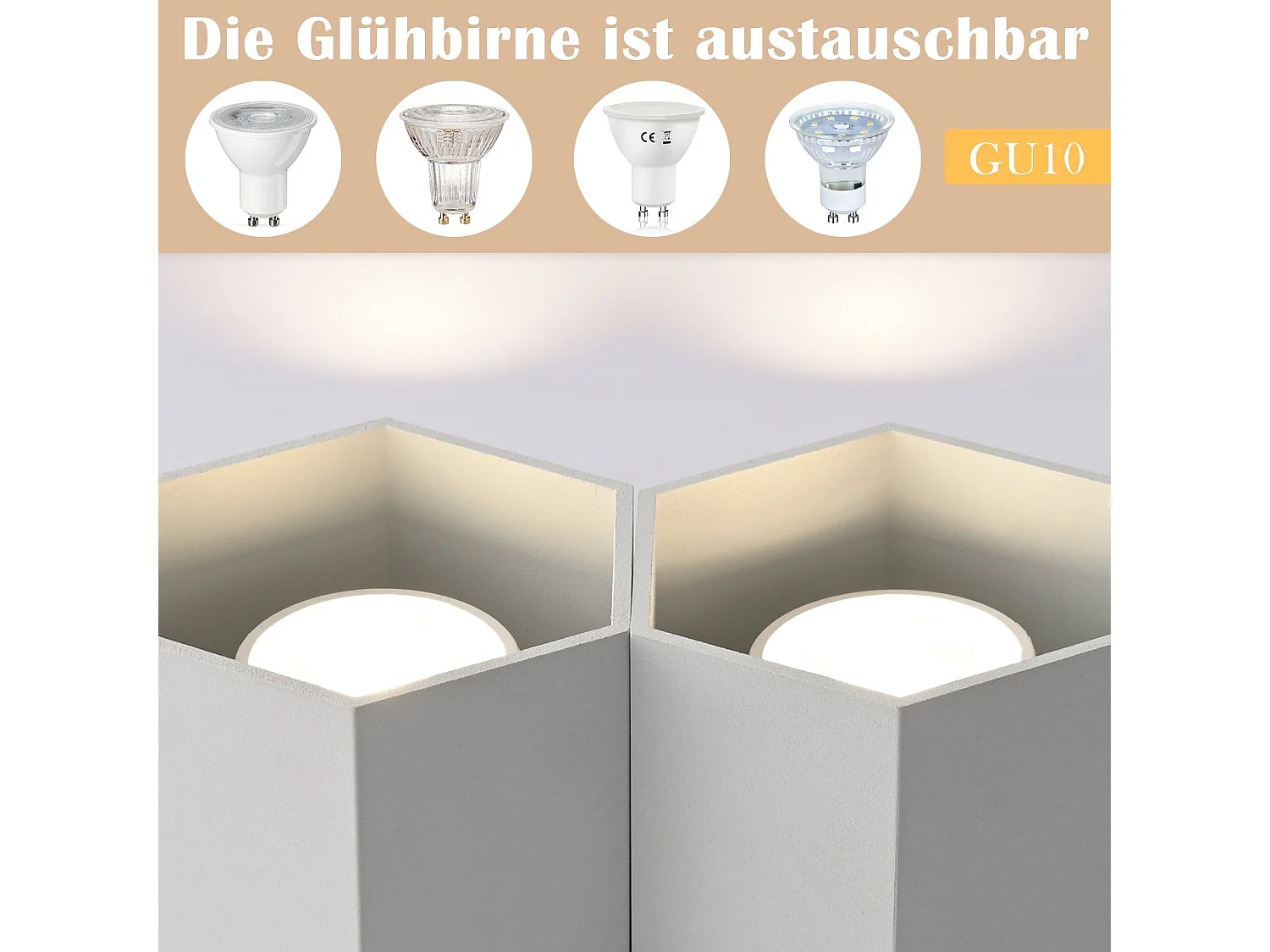 NETTLIFE Opbouwspot - 2-Lichts - Wit - zeshoekig - GU10 Fitting - Plafondspot - Metaal - Moderne Plafondlamp - voor Woonkamer | Slaafkamer | Gang - Zonder Lichtborn