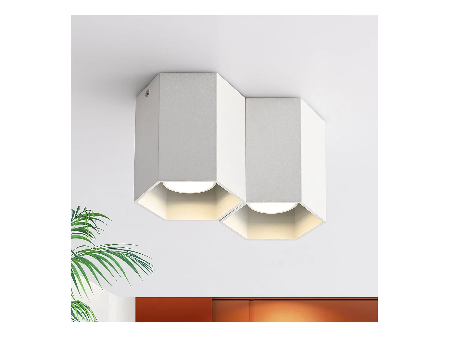 NETTLIFE 2 spots de plafond spot en saillie blanc plafonnier GU10 spot en saillie luminaire en saillie moderne luminaire en saillie pour restaurant