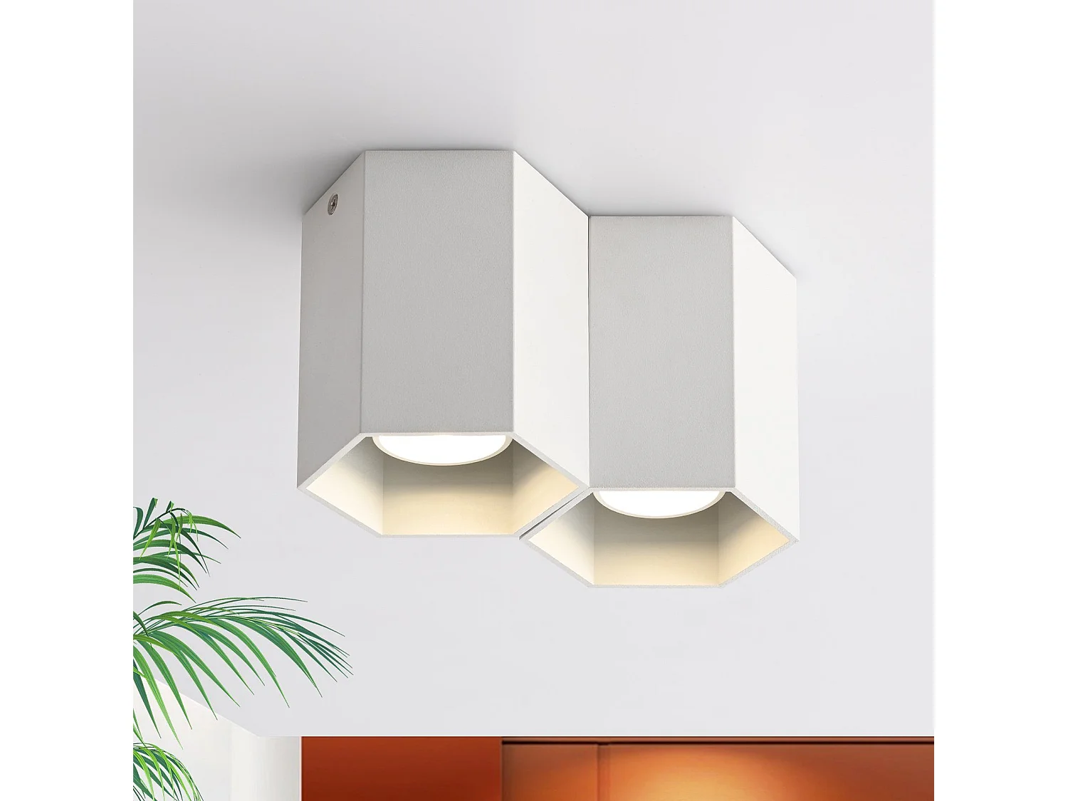 NETTLIFE 2 spots de plafond spot en saillie blanc plafonnier GU10 spot en saillie luminaire en saillie moderne luminaire en saillie pour restaurant