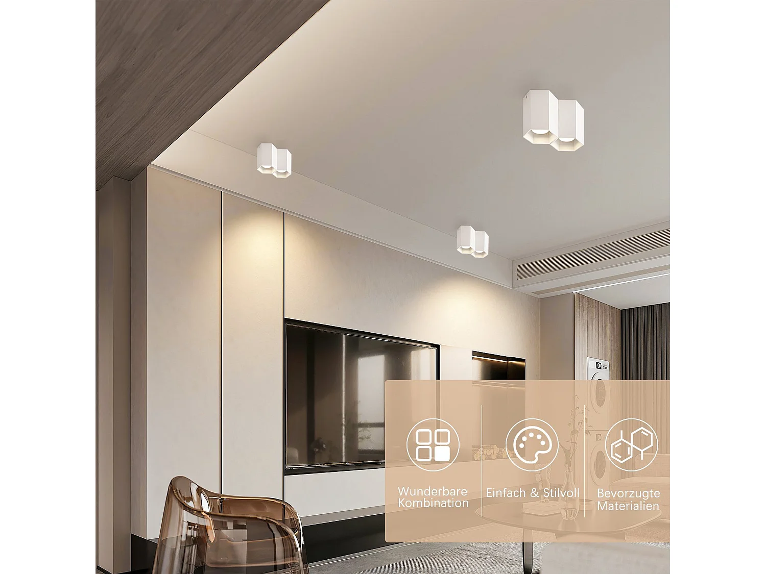 NETTLIFE 2 spots de plafond spot en saillie blanc plafonnier GU10 spot en saillie luminaire en saillie moderne luminaire en saillie pour restaurant