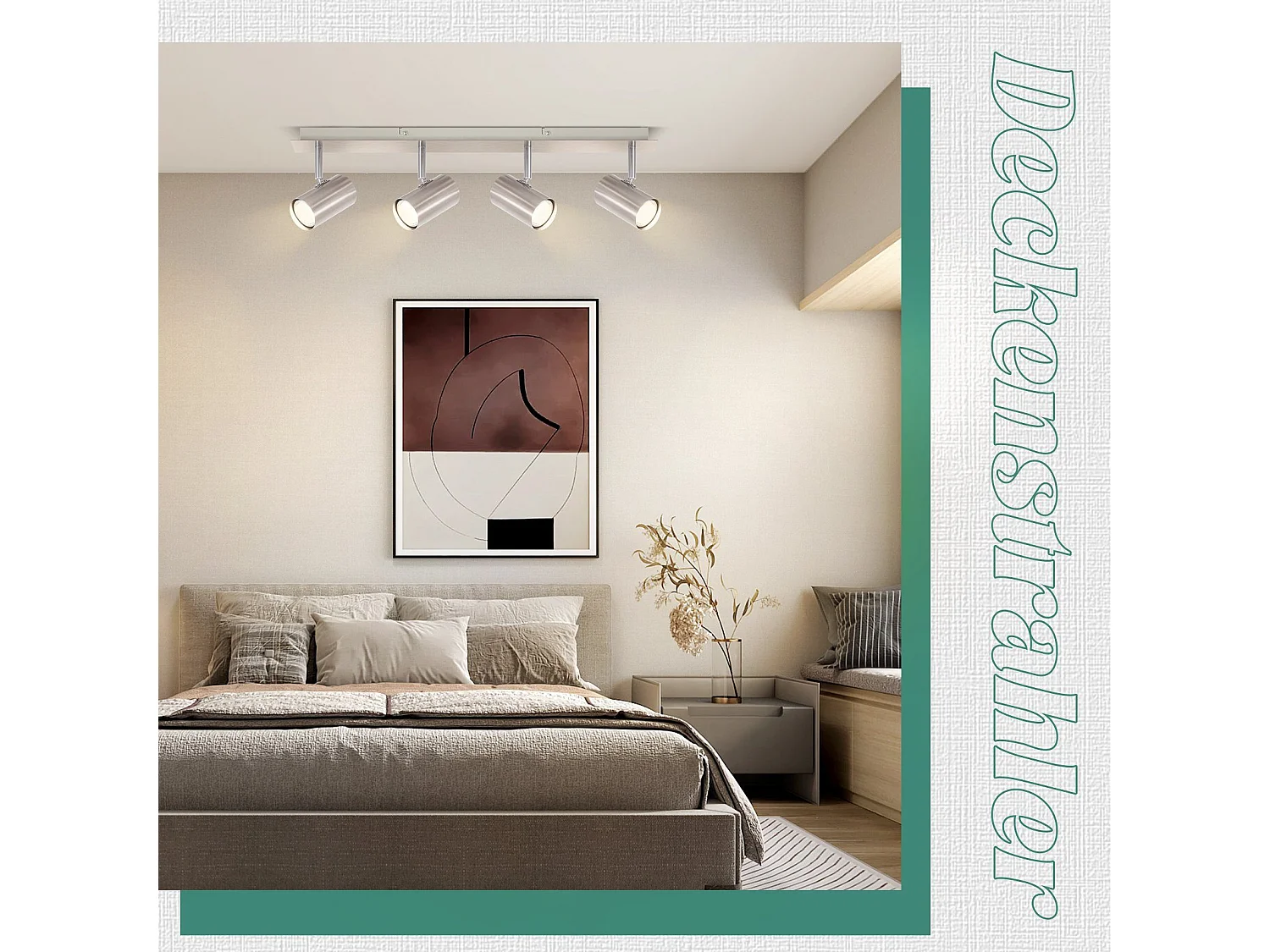 NETTLIFE 4 Spots de plafond GU10 en métal nickel pivotants à 330°pour salon cuisine chambre lampe moderne de couloir sans ampoule