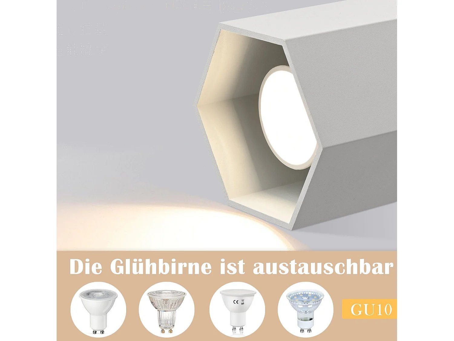 NETTLIFE Spots en saillie plafonnier blanc : moderne GU10 en aluminium lampe de couloir pour salle à manger sans ampoule