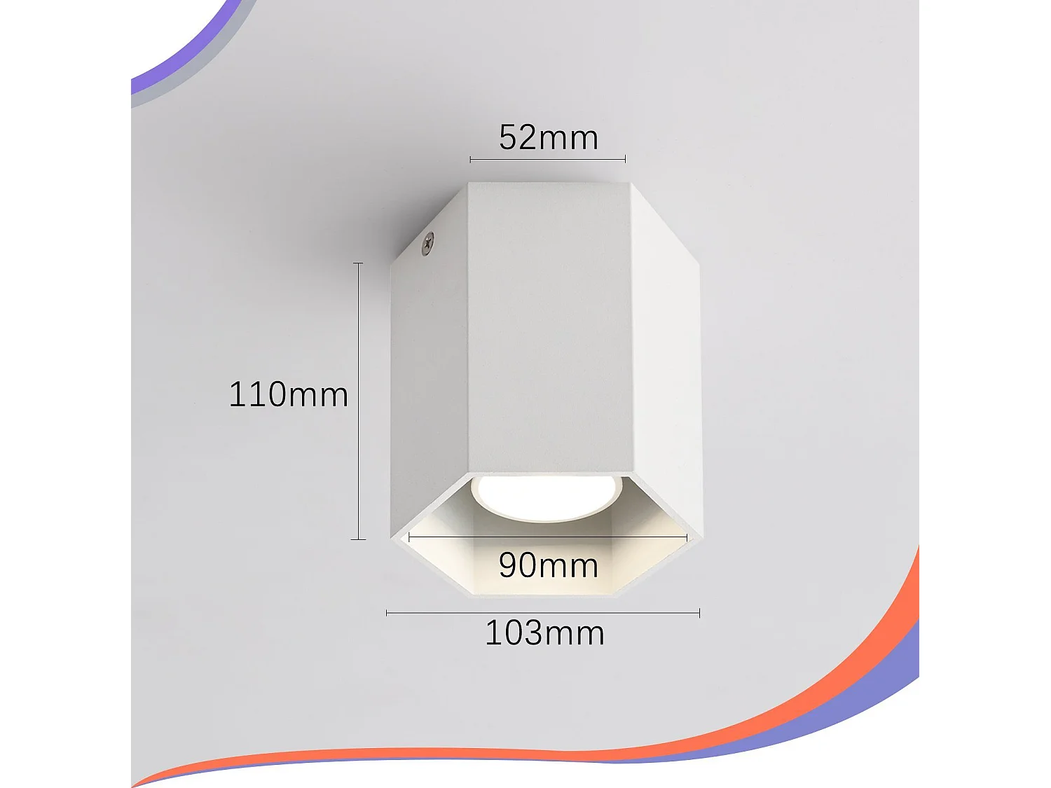 NETTLIFE Spots en saillie plafonnier blanc : moderne GU10 en aluminium lampe de couloir pour salle à manger sans ampoule