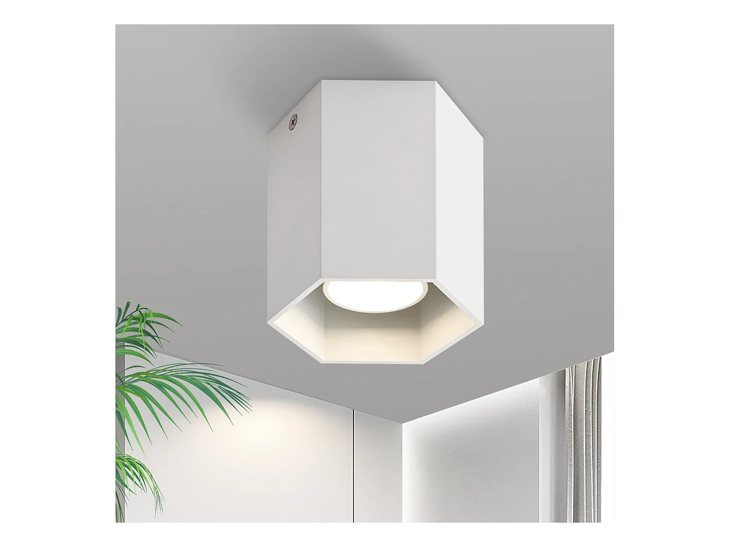 NETTLIFE Spots en saillie plafonnier blanc : moderne GU10 en aluminium lampe de couloir pour salle à manger sans ampoule