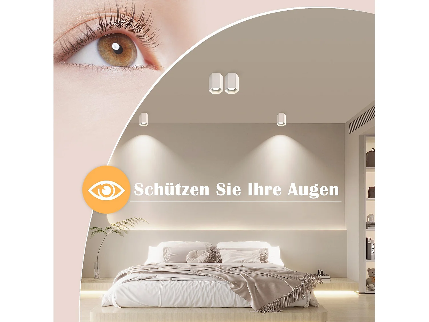 NETTLIFE Spots en saillie plafonnier blanc : moderne GU10 en aluminium lampe de couloir pour salle à manger sans ampoule