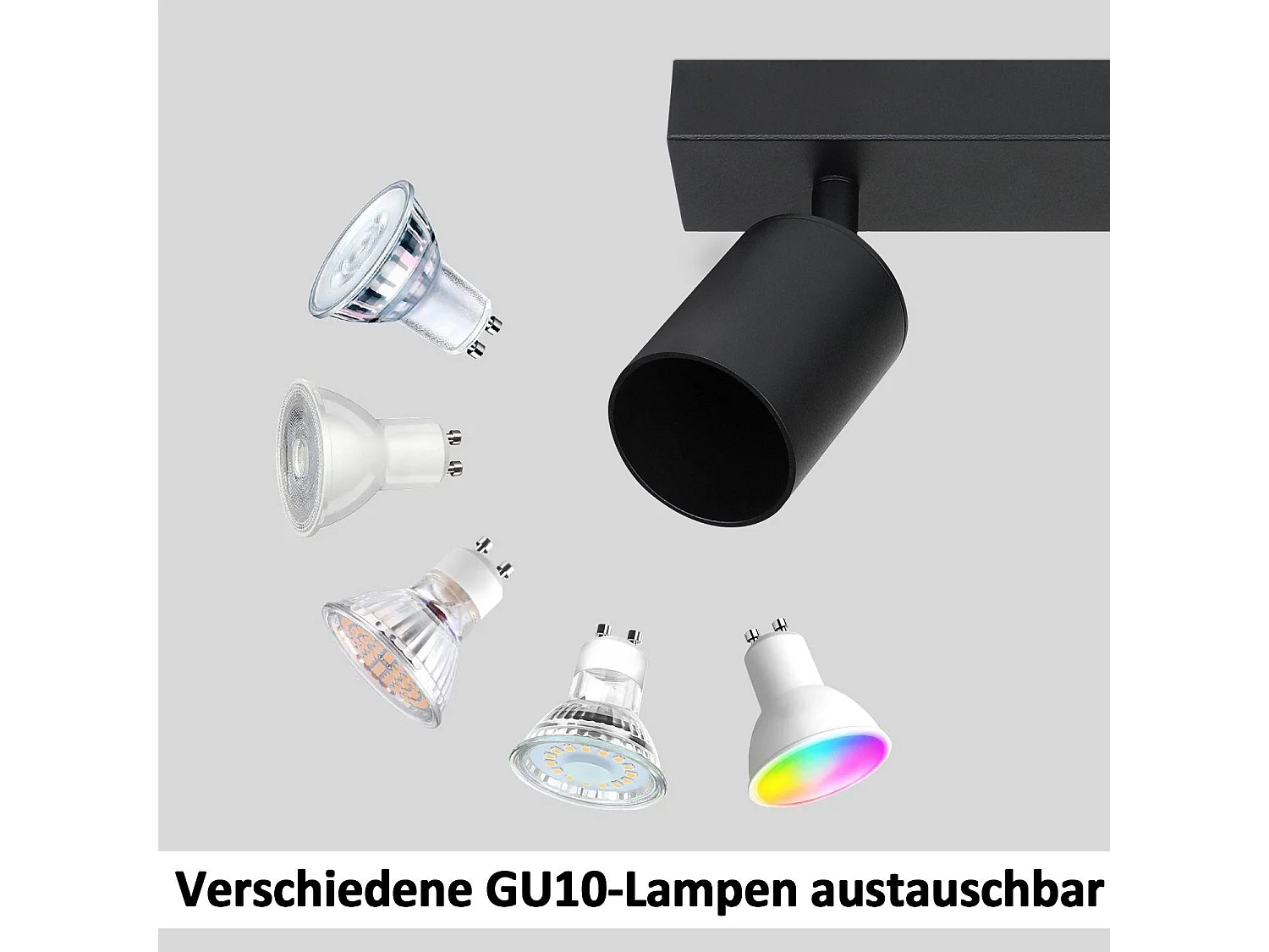 NETTLIFE 2 Spots Max.25w GU10 Plafonnier LED Noir  Lampe de Couloir Moderne Pivotante à 350° Murale Industrielle pour Salon Chambre Cuisine