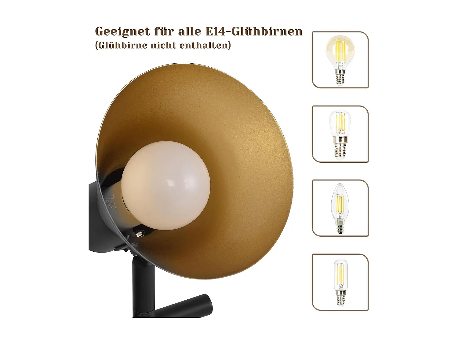 NETTLIFE Opbouwspot 2-lichts E14 Fitting zwart goud met creatief ontwerp 330° draaibar Plafondspot Vintage Keukenlamp